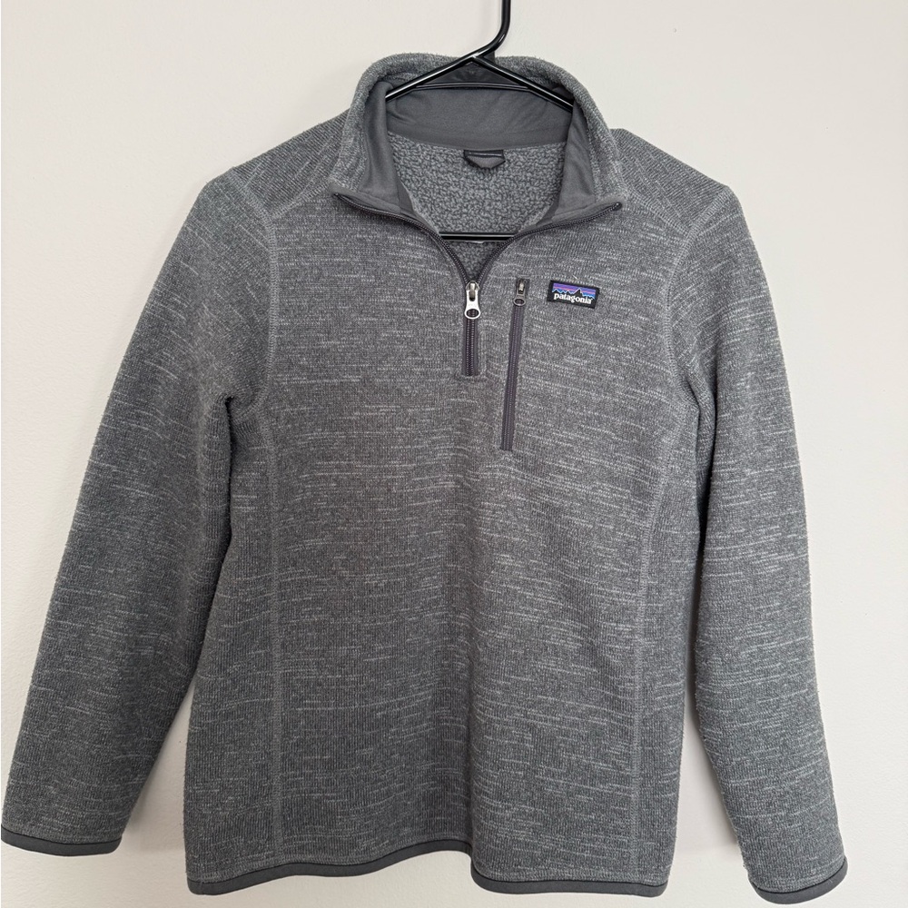Patagonia Youth Zip Up Gray Sweater M/10